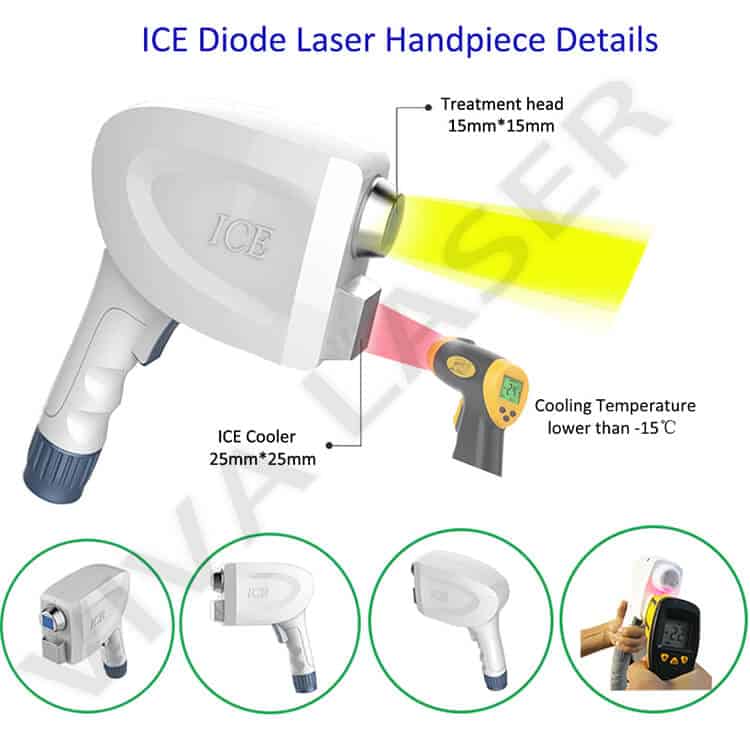 808nm diode laser machine ICE SHR handpiece