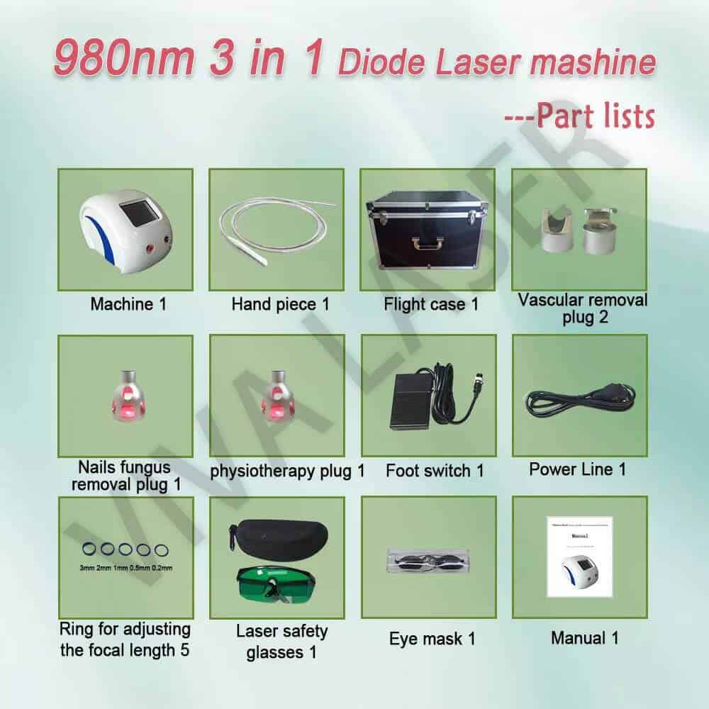 980nm diode laser machine 3 in 1